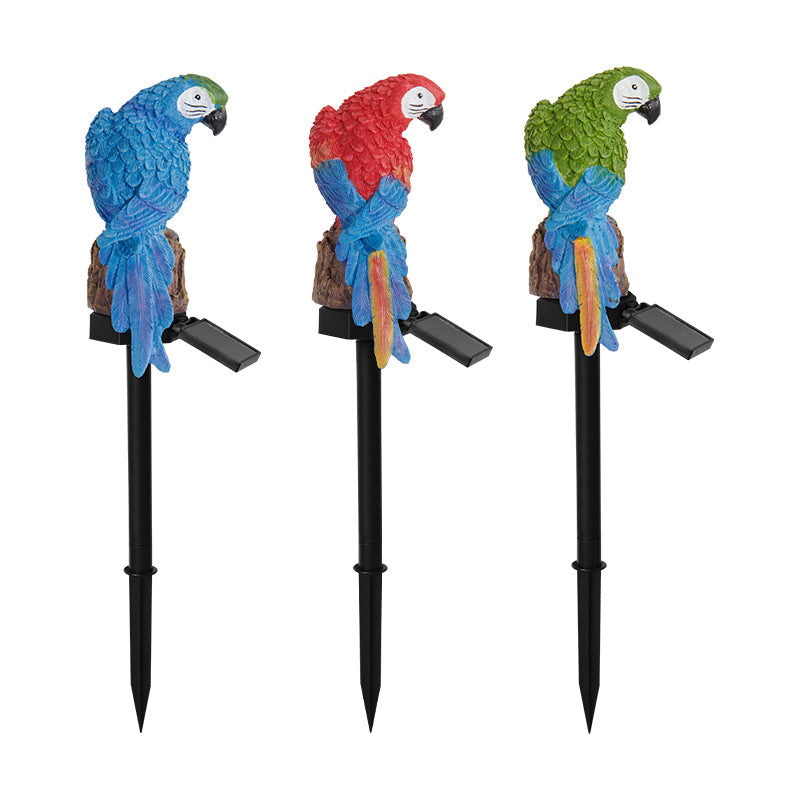 SolarParrot | Buntes LED Harz-Gartenlicht im Papageien-Design