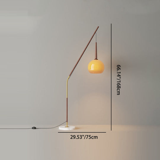 RusticaGlow | Traditionelle Vintage Orb Eisen Glas 1-Licht Stehlampe für das Schlafzimmer