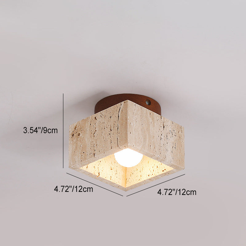 TokiStone | Natürliche Säulenlampe aus Travertin & Holz