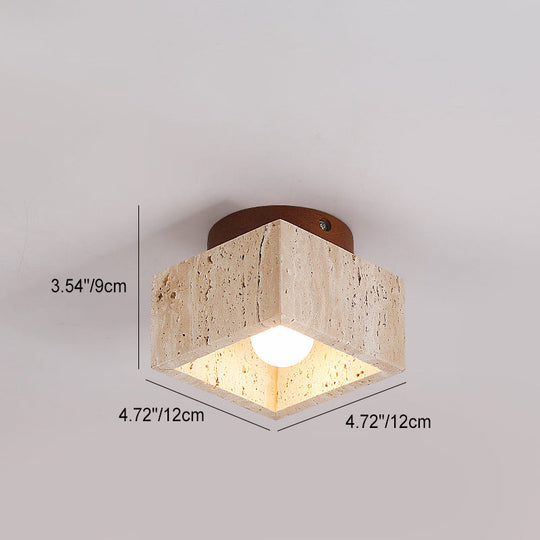 TokiStone | Natürliche Säulenlampe aus Travertin & Holz