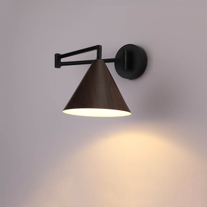 SwingCone | Moderne Wandleuchte mit Schwenkarm und Holzmaserung