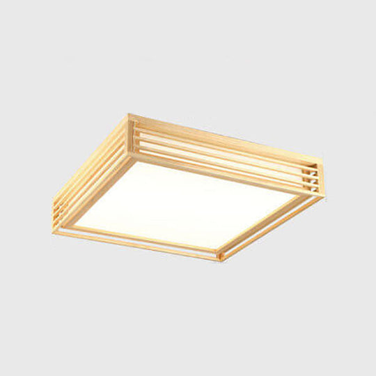 ZenSquare | Nordische Massivholz Quadratische LED Japanische Tatami Deckenleuchte