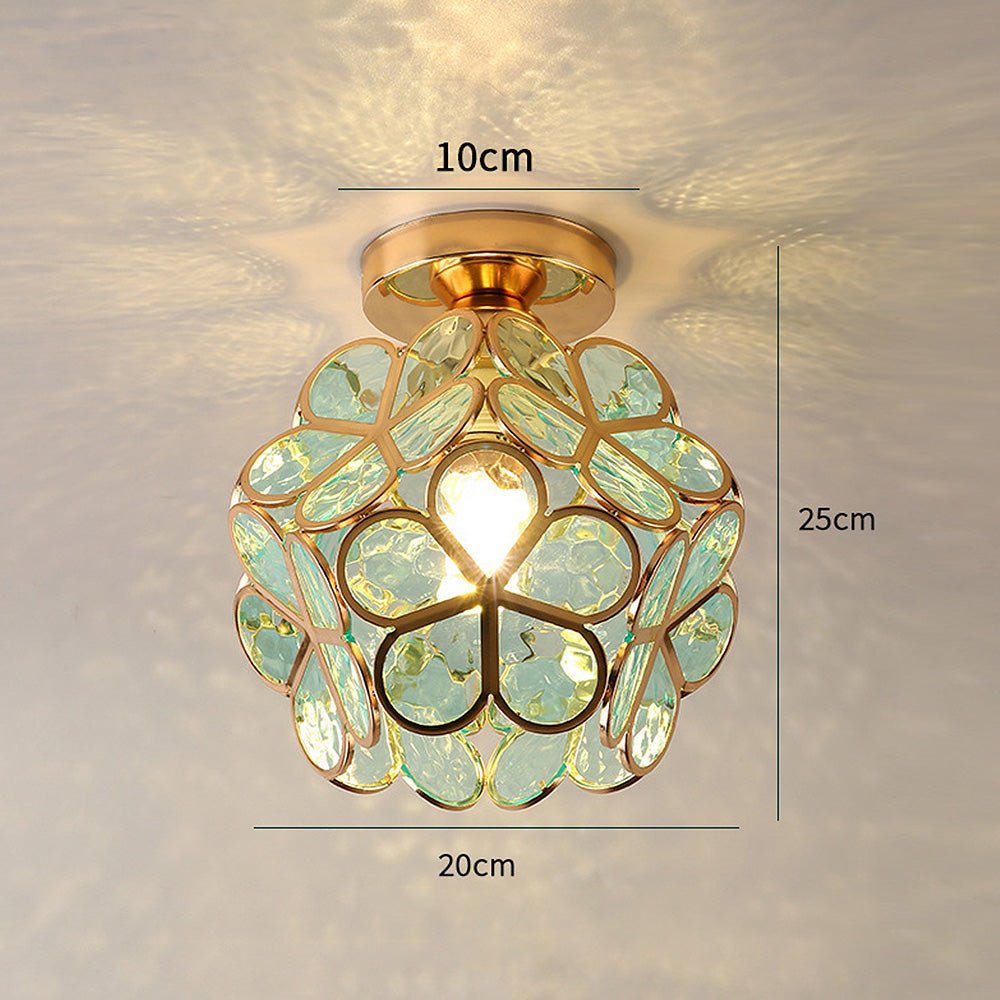 FleurLuxe | Design Blumen Stil Glas Flur Deckenlampe