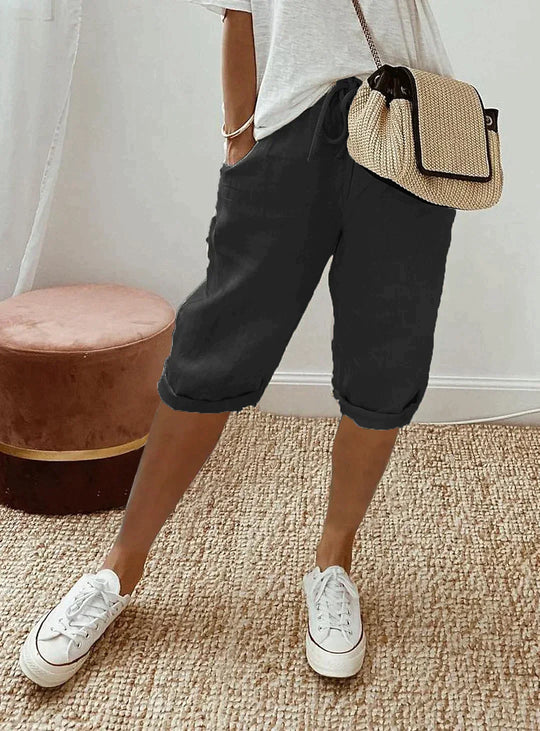 Variant image for Sofia - Weiße Stoffhose Damen, Atmungsaktive Leinenhose für Sommer Eleganz-8