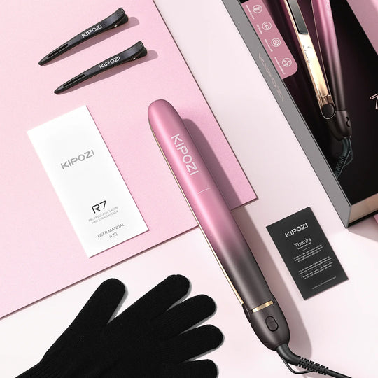 StyleLux | Roségold Haarglätter & Lockenstab
