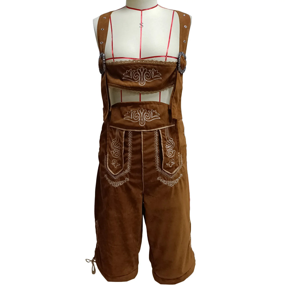 Almmeister | Herren-Lederhosen-Overall mit Hosenträgern für Oktoberfest