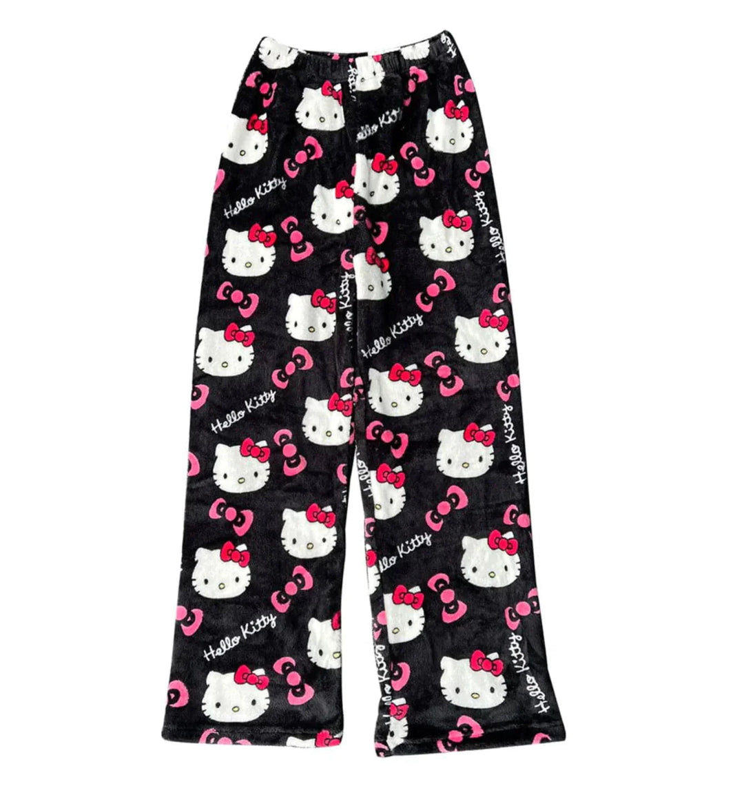 Élégance | Loungewear Bukser – Komfortabelt Kattemønster-1
