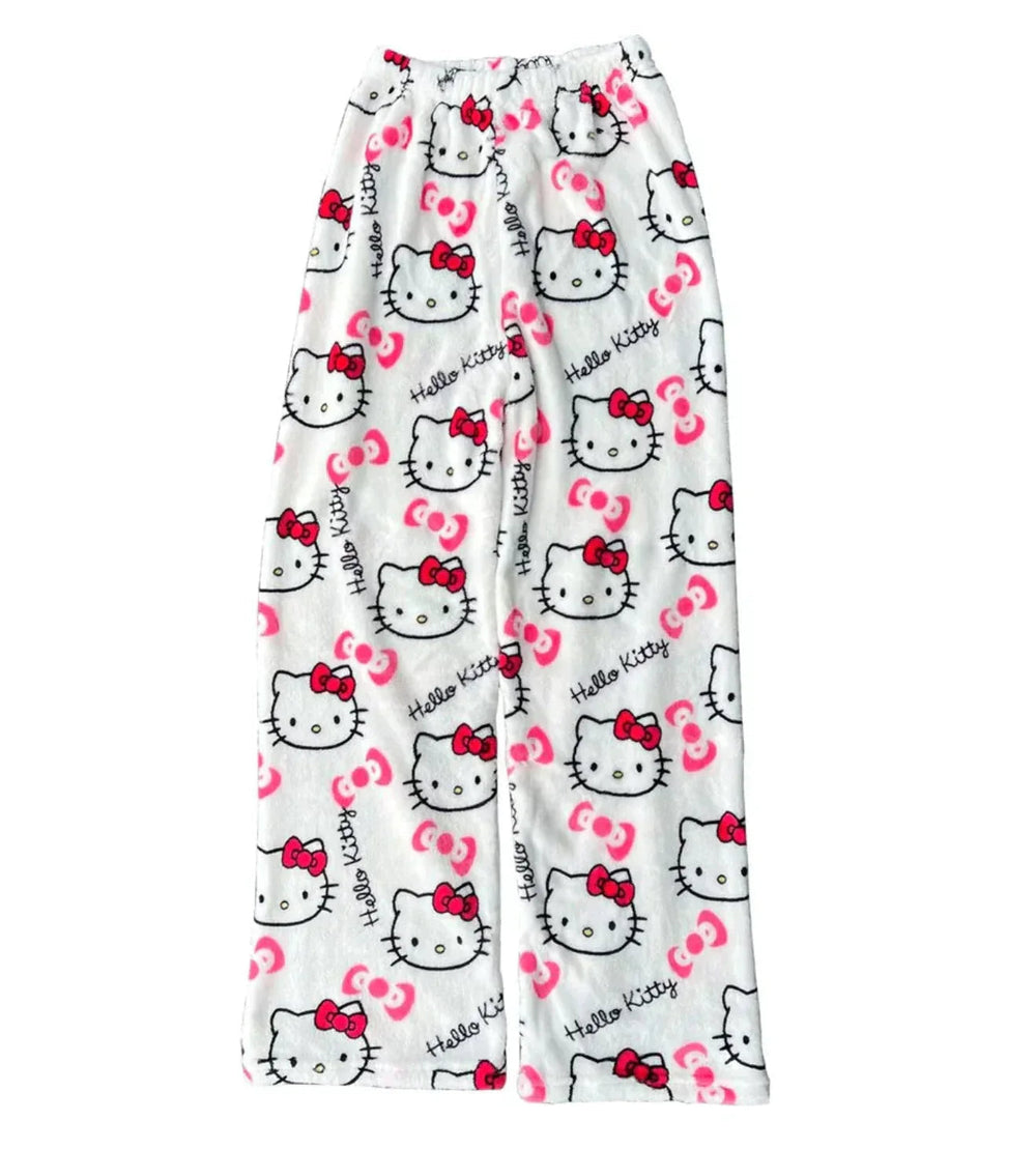 Élégance | Loungewear Bukser – Komfortabelt Kattemønster-2
