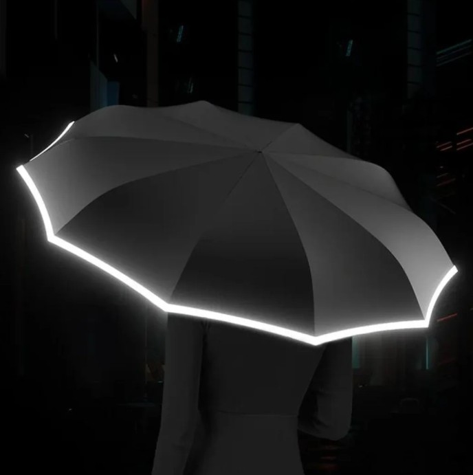 BrightRain | Windfester Regenschirm mit reflektierendem Rand