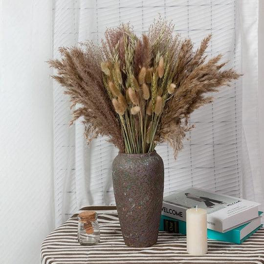BohoPlume | 80PCS Natürlich Getrockneter Pampasgrasstrauß