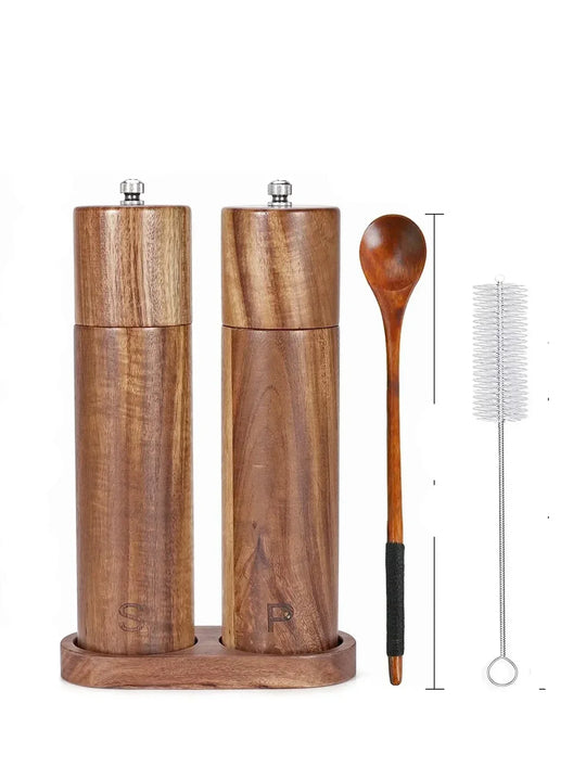 KitchenLuxe | Mühlen-Set – Elegantes Holz-Set mit Tablett