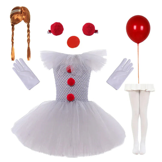 Charlot | Gruseliges Clown-Tüllkleid – Spooky Halloween Kostüm