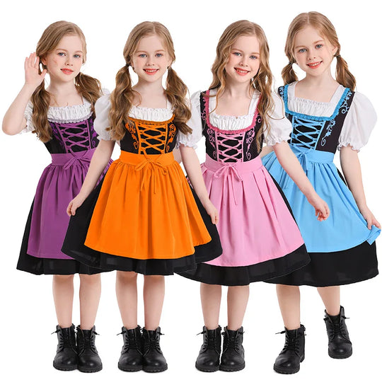 Bergwiesn | Mädchen-Dirndlkleid mit Schürze für Oktoberfest & Feste