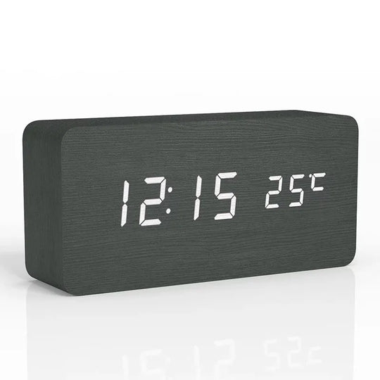 TimeWood | Digitale Holzuhr mit LED-Anzeige, Lautlos-Funktion & modernem Design