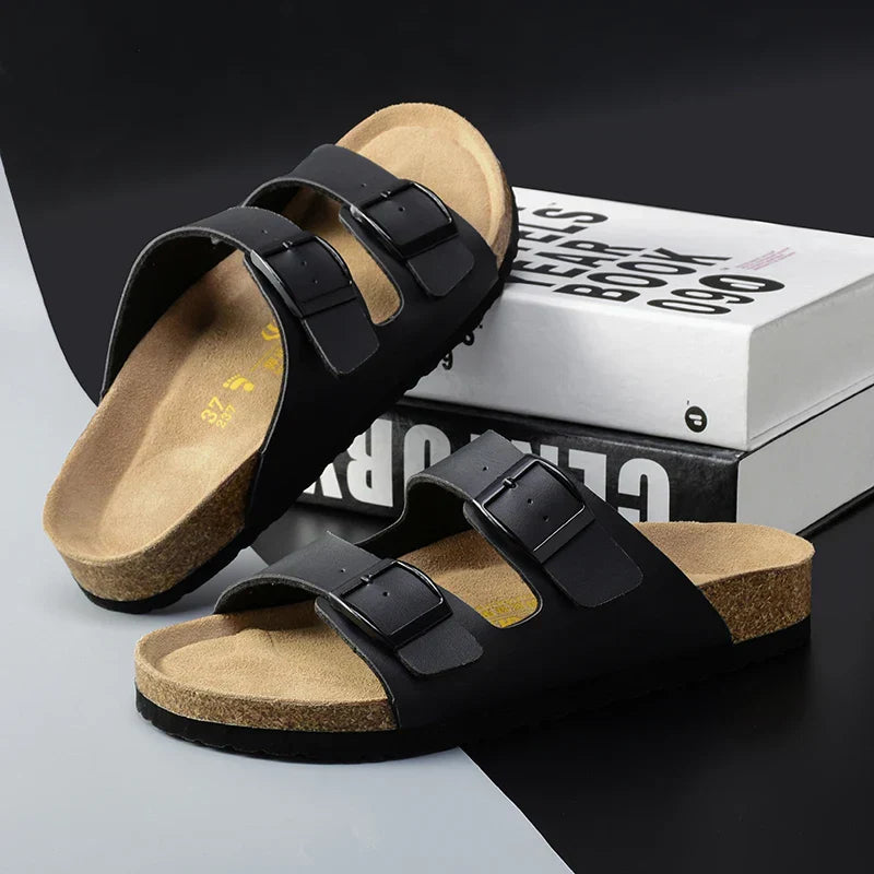 StrideFlex | Stilvolle Herren-Ledersandalen für den Sommer2