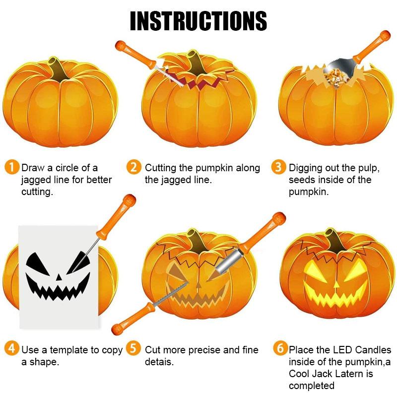 PumpkinPro | Kürbis-Schneideset Edelstahl Schneidwerkzeugset