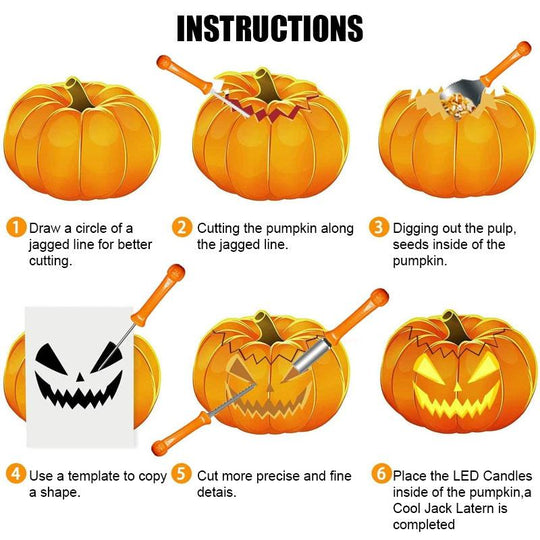 PumpkinPro | Kürbis-Schneideset Edelstahl Schneidwerkzeugset