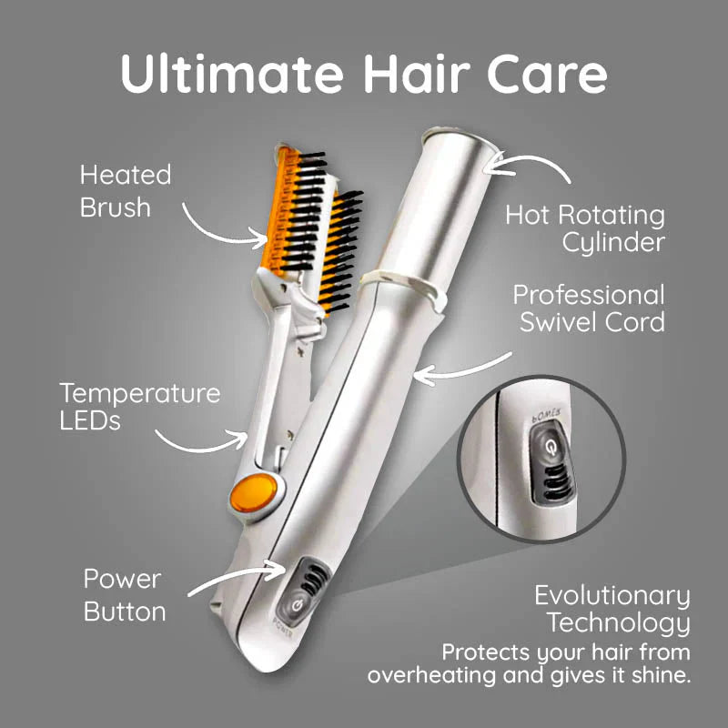 StylePro | Professioneller 2-in-1 rotierender Haarglätter-Bürste