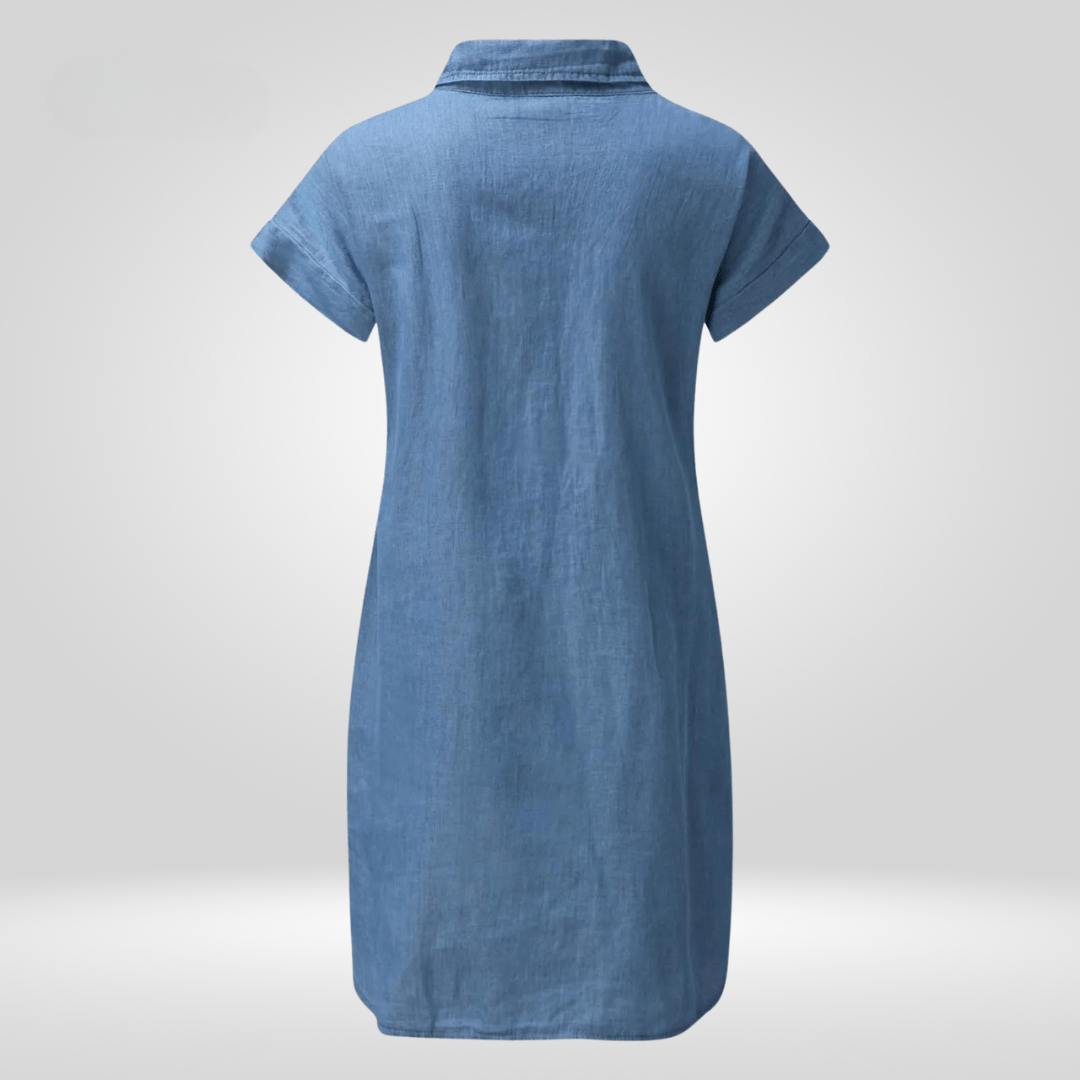 Thea | Damen Chiffon Hemdblusenkleid | Midi2