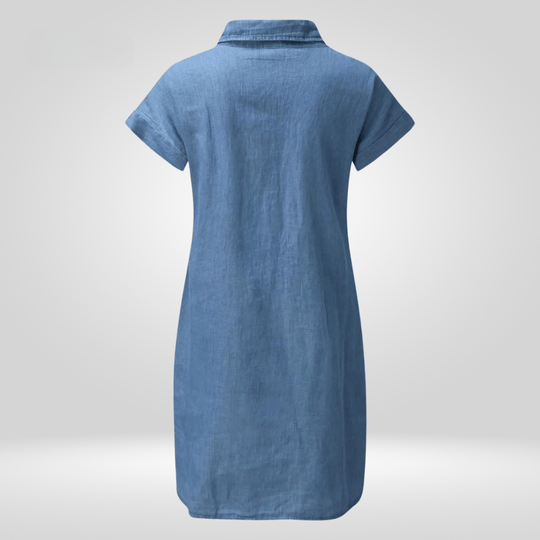 Thea | Damen Chiffon Hemdblusenkleid | Midi2