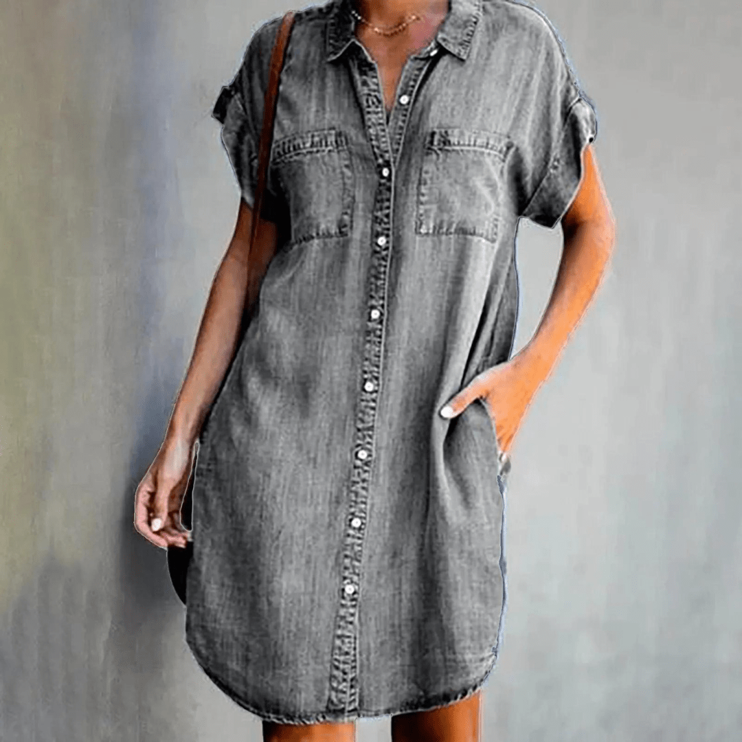 Thea | Damen Chiffon Hemdblusenkleid | Midi6