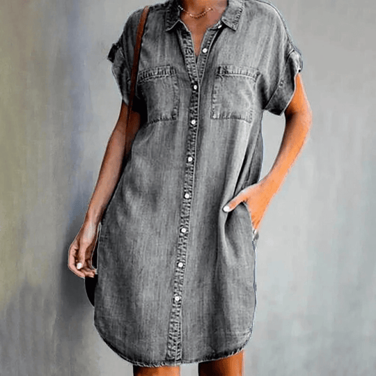 Thea | Damen Chiffon Hemdblusenkleid | Midi6
