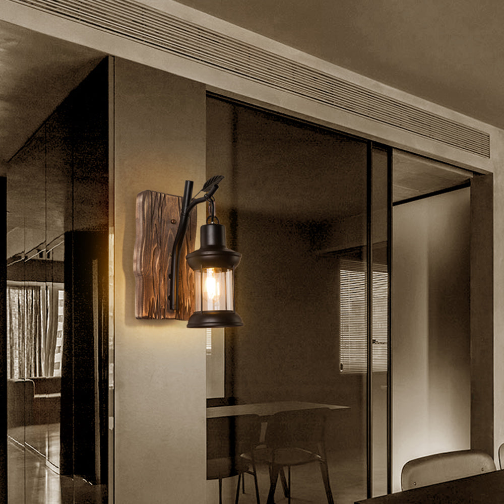 TimberFlame | Rustikale Vintage Wandleuchte1