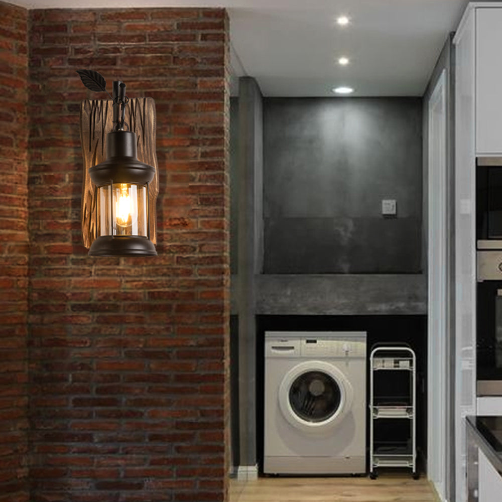 TimberFlame | Rustikale Vintage Wandleuchte2