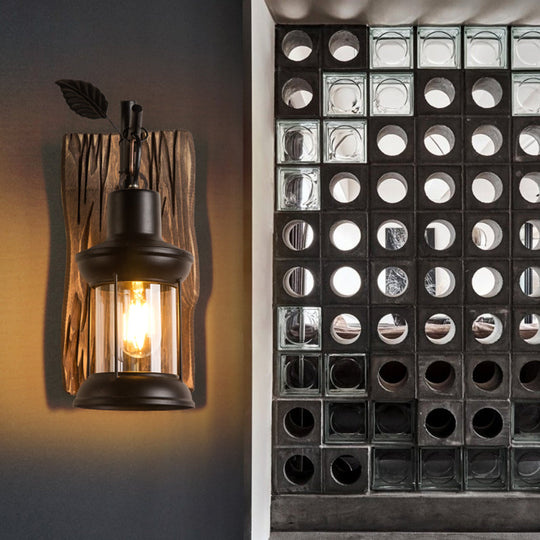 TimberFlame | Rustikale Vintage Wandleuchte3
