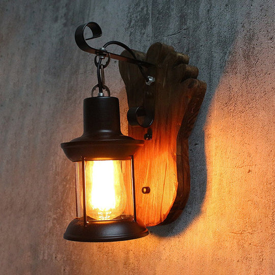 TimberTorch | Rustikale Holz-Wandleuchte2