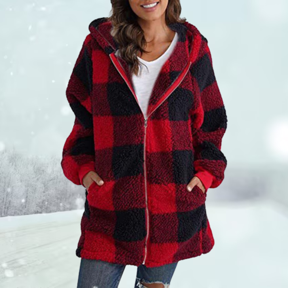 Tina | Karierte Winterjacke mitKapuze7