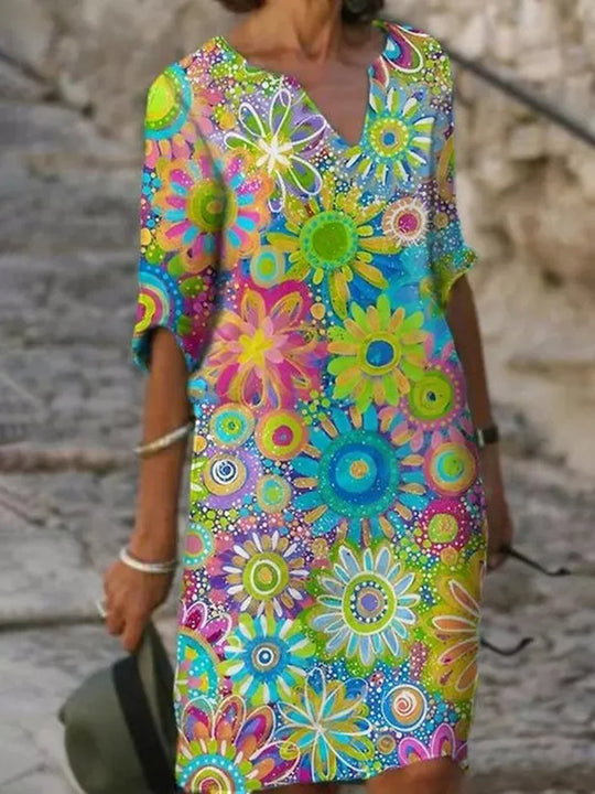 Variant image for Elegantes Blumenkleid Damen - Bequeme Passform, Pflegeleicht, Festliches Kleid für Hochzeitsgast-7