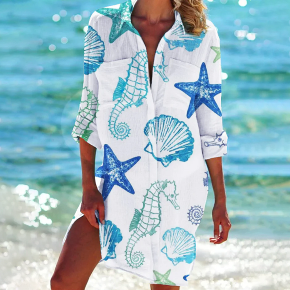 Blumenmuster Damen T-Shirt - Atmungsaktives Oberteil für Sommertage-2