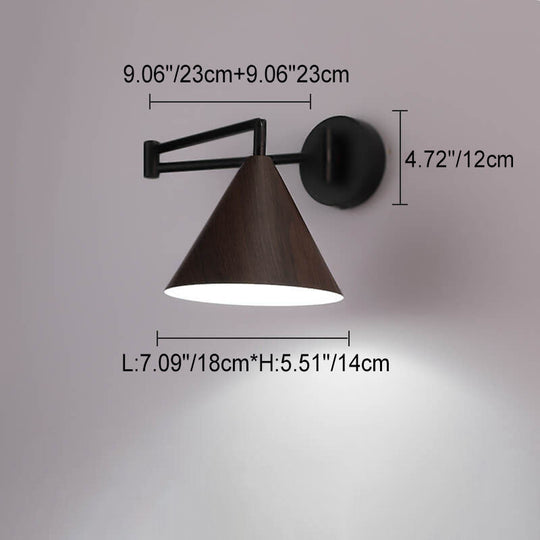 SwingCone | Moderne Wandleuchte mit Schwenkarm und Holzmaserung