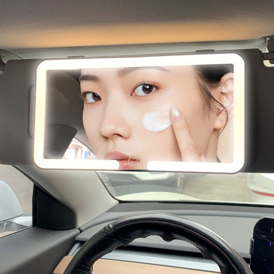 GlamVisor | Universal LED Make-up Spiegel für das Auto.