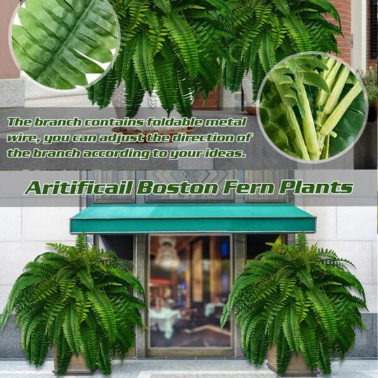 FernLuxe | UV-beständiger Künstlicher Bostonfarn mit 18 Ästen