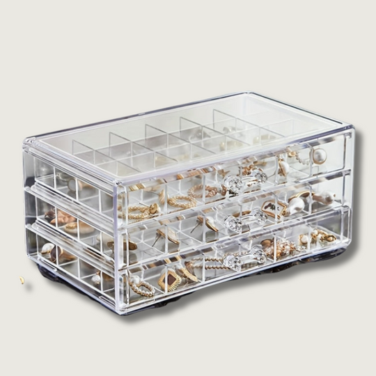JewelVault | 3-Schicht-Ring- & Ohrring-Organizer