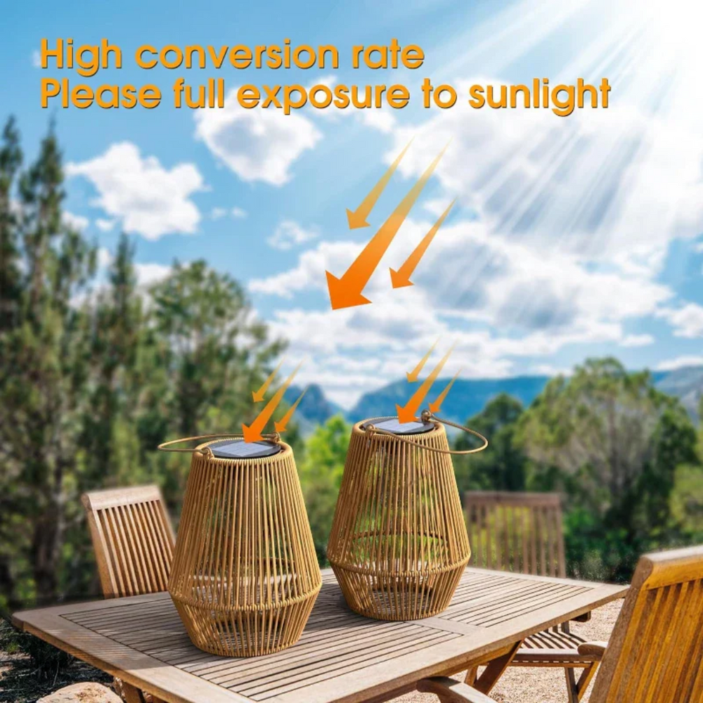 SunWeave | Handgefertigte Wasserfeste Solar-Gartenlaterne