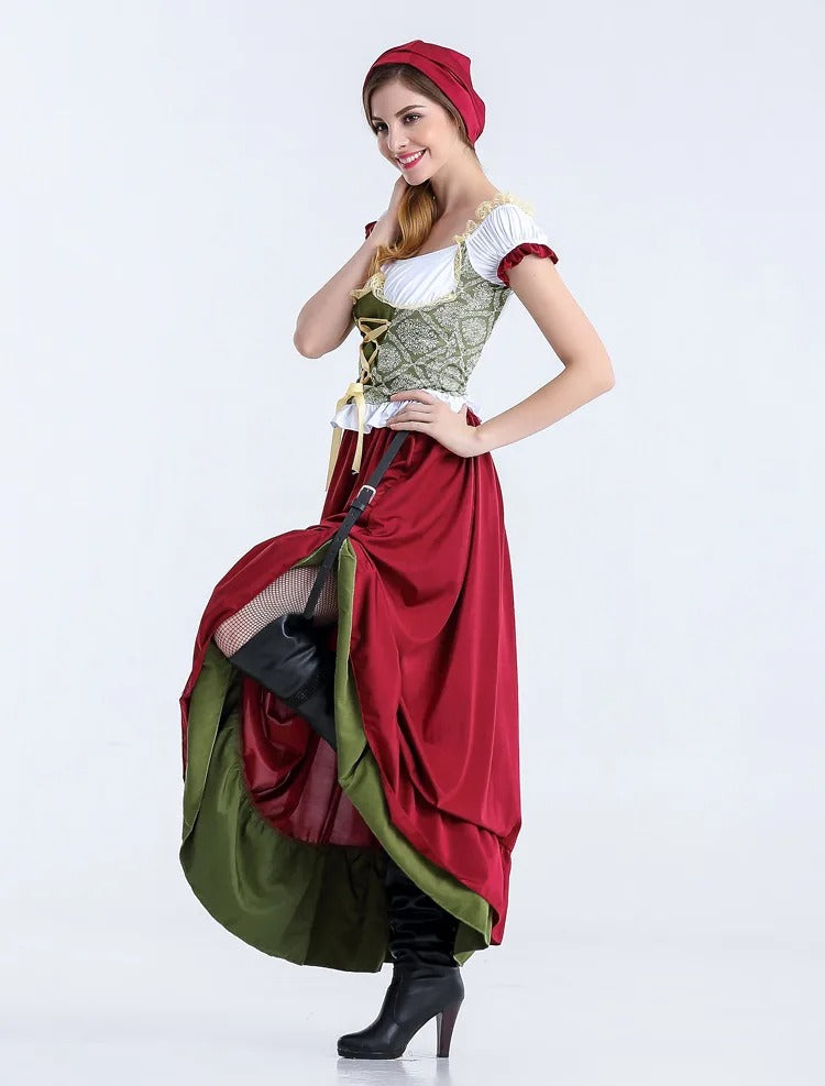 VintageChic | Elegantes Rotes Oktoberfest-Kleid2