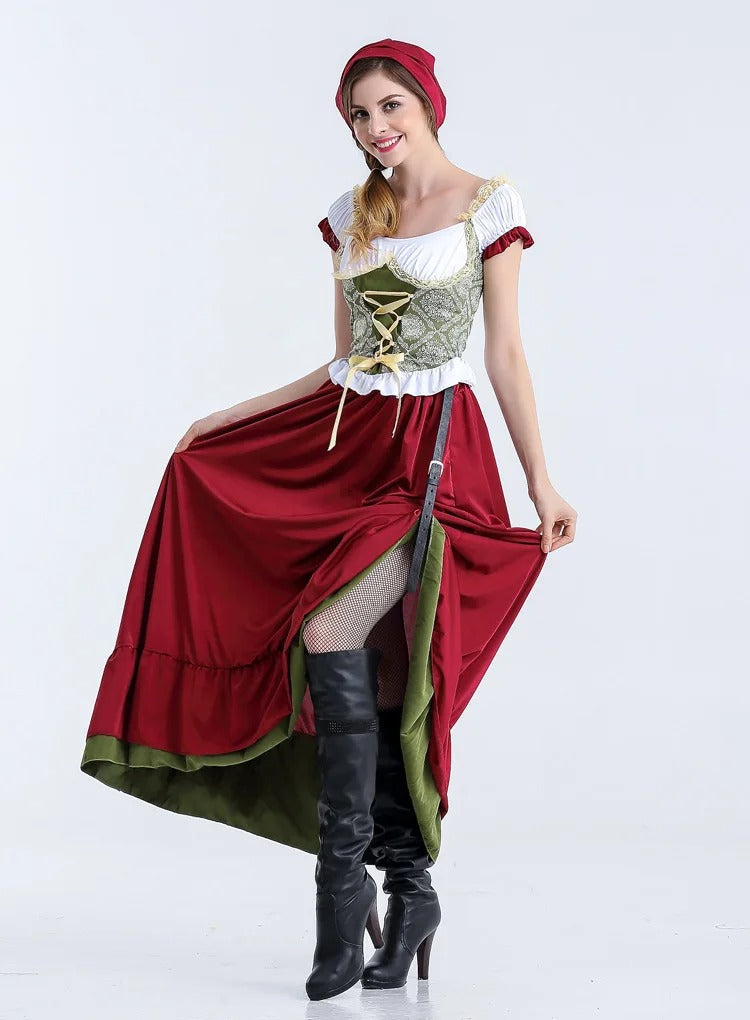 VintageChic | Elegantes Rotes Oktoberfest-Kleid3