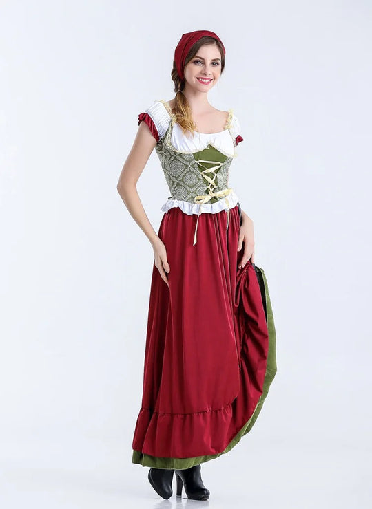 VintageChic | Elegantes Rotes Oktoberfest-Kleid5