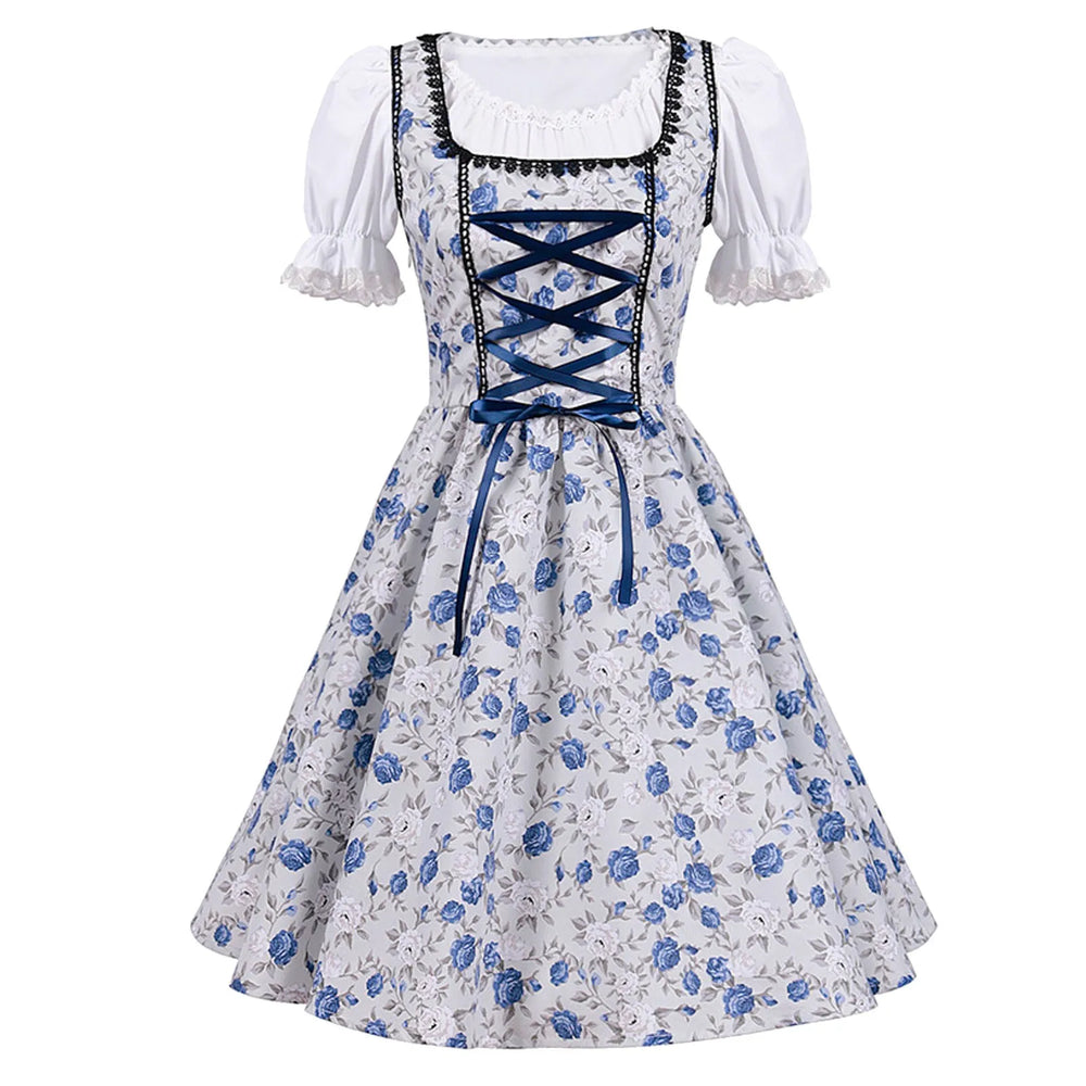 HimmelTraum | Damen-Dirndl – Traditionelles Blau Kleid