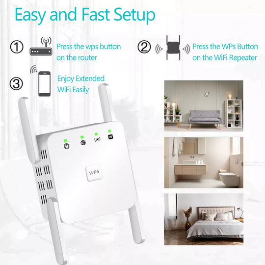 SignalBoost | 5G WiFi Repeater mit 1200Mbps & 4 Antennen