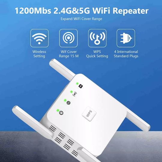 SignalBoost | 5G WiFi Repeater mit 1200Mbps & 4 Antennen