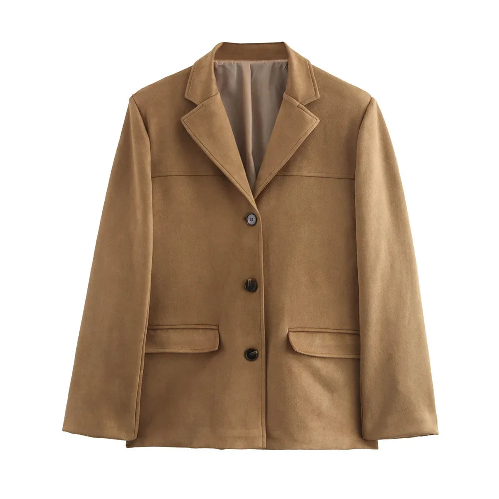 Meliora | Damen Vintage Wildlederjacke – Elegant & Warm