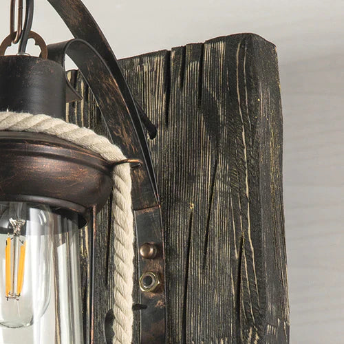 WoodlandFlame | Antike Holz Wandleuchte5
