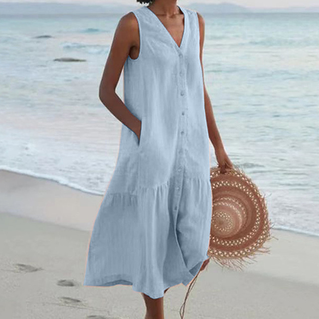 Zoe | Damen Sommer Strandkleid | Maxi3