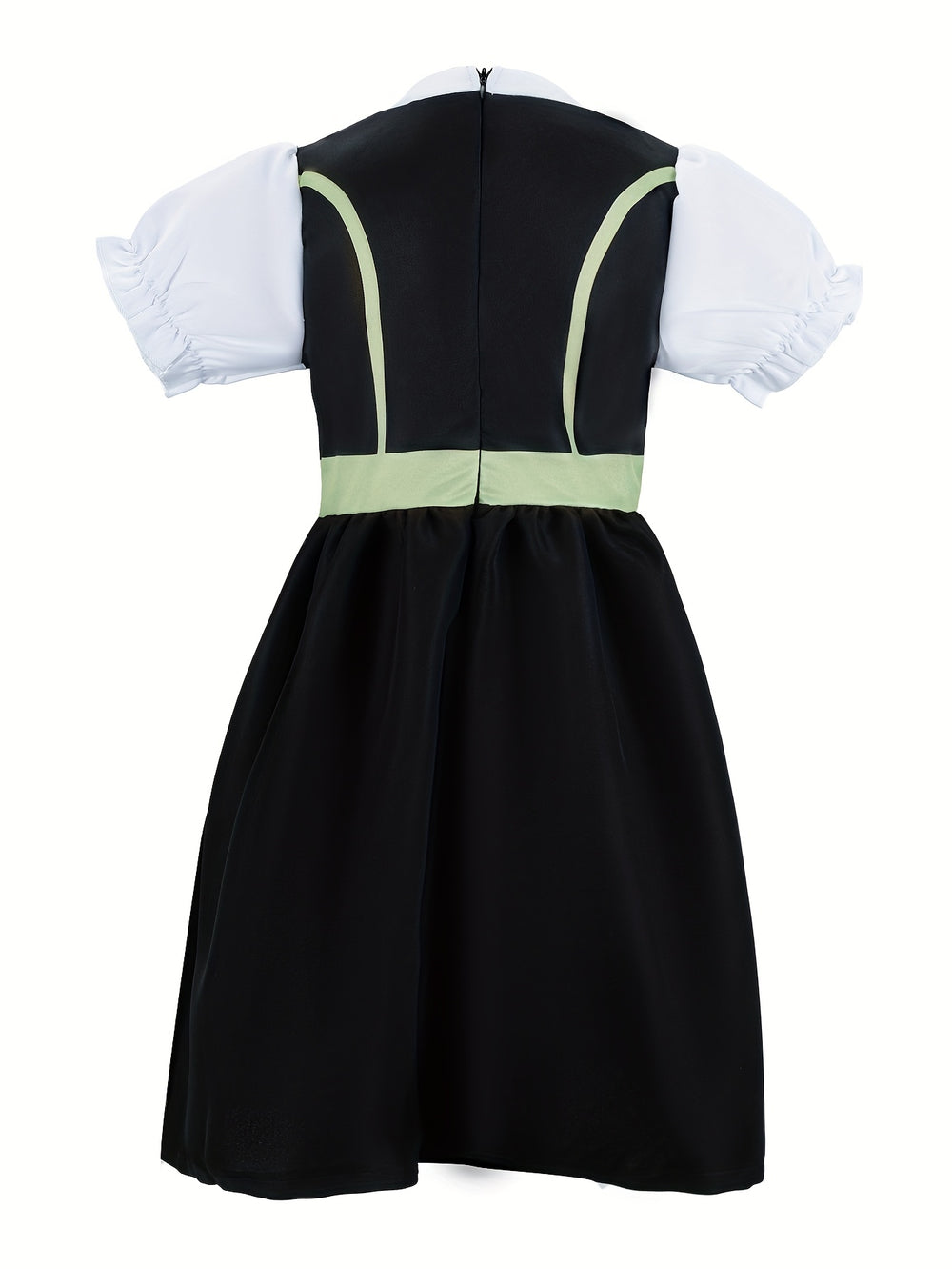 Alpenfee | Mädchen-Dirndlkleid – Bayerischer Maid-Look in Grün und Weiß