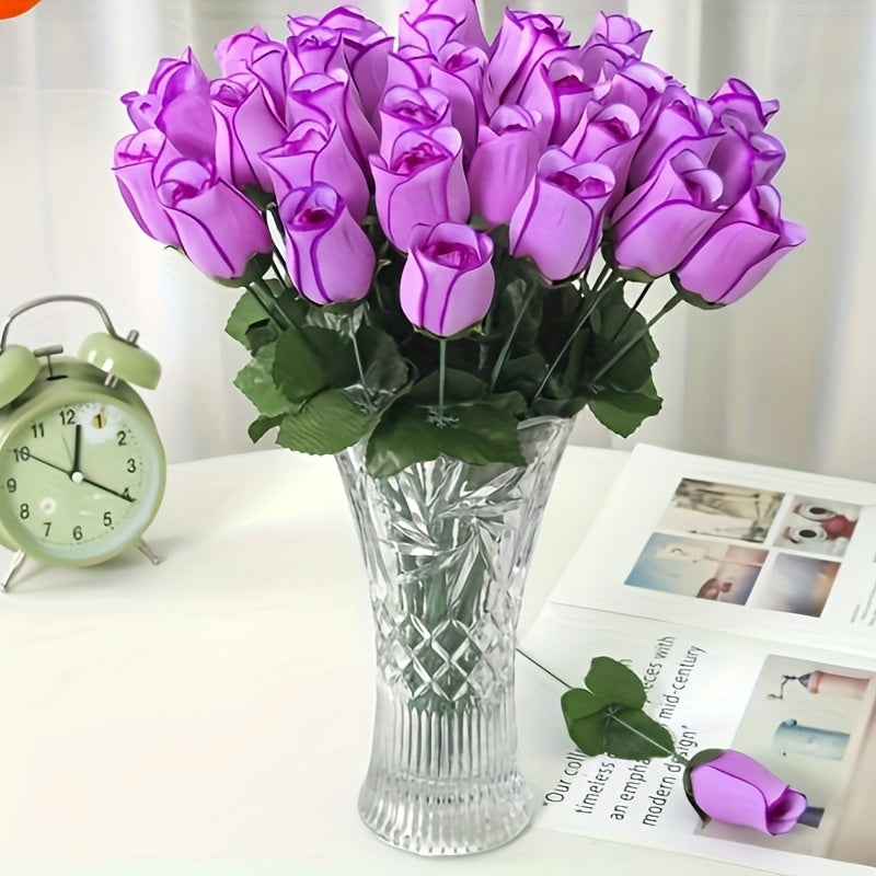 BloomJoy | 10er Set Kunstrosen – Pflegefrei & glasähnliche Vase