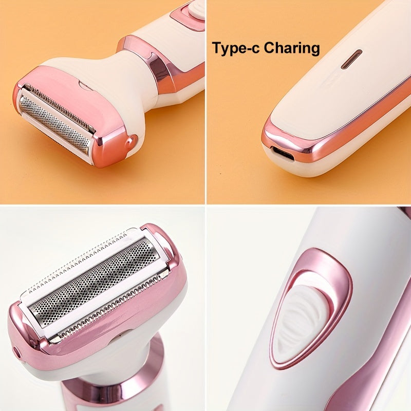 LuxeCare | Wiederaufladbarer Damenrasierer – Sanfte 4-in-1 Pflege überall